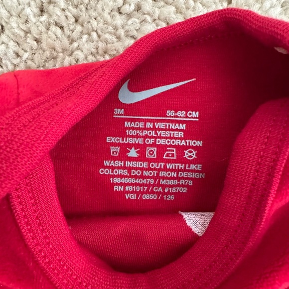 Nike Infant Red Velour Tracksuit Set - Picture 3 of 4